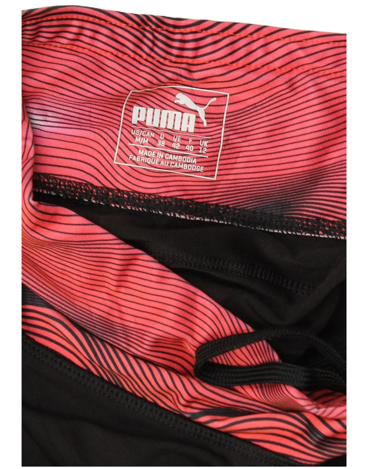 Puma Leggings para mujer UK 12 Mediano Negro Geométrico