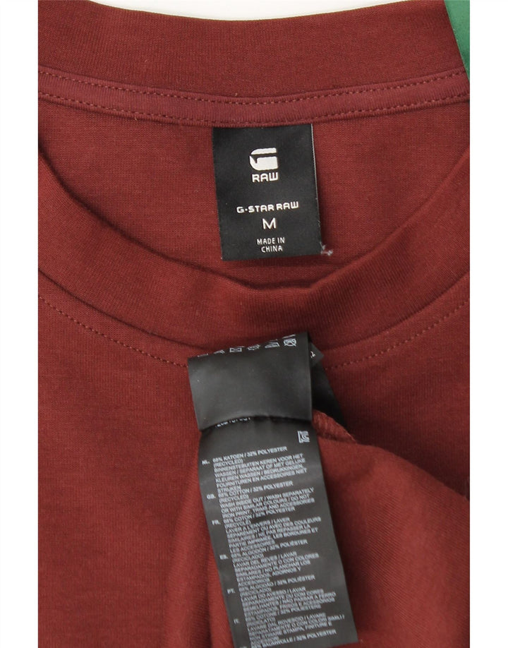 G-STAR Hombre Top Manga Larga Algodón Burdeos Medio