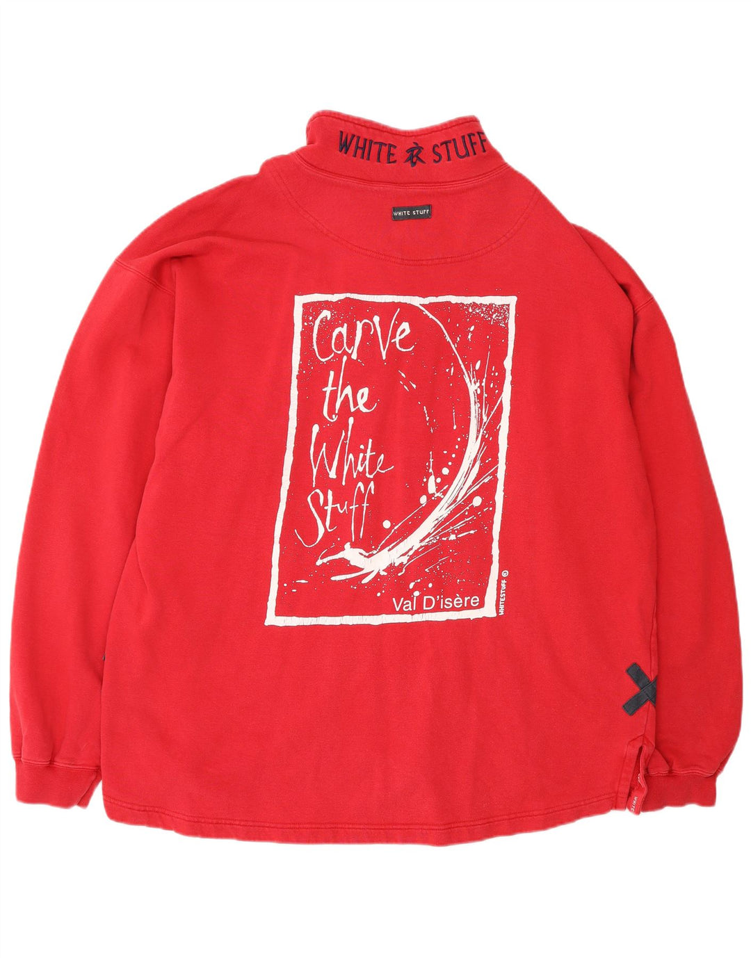 WHITE STUFF Sudadera con cuello con cremallera y ajuste holgado para hombre XL Rojo