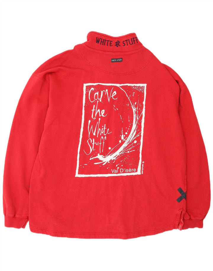 WHITE STUFF Sudadera con cuello con cremallera y ajuste holgado para hombre XL Rojo