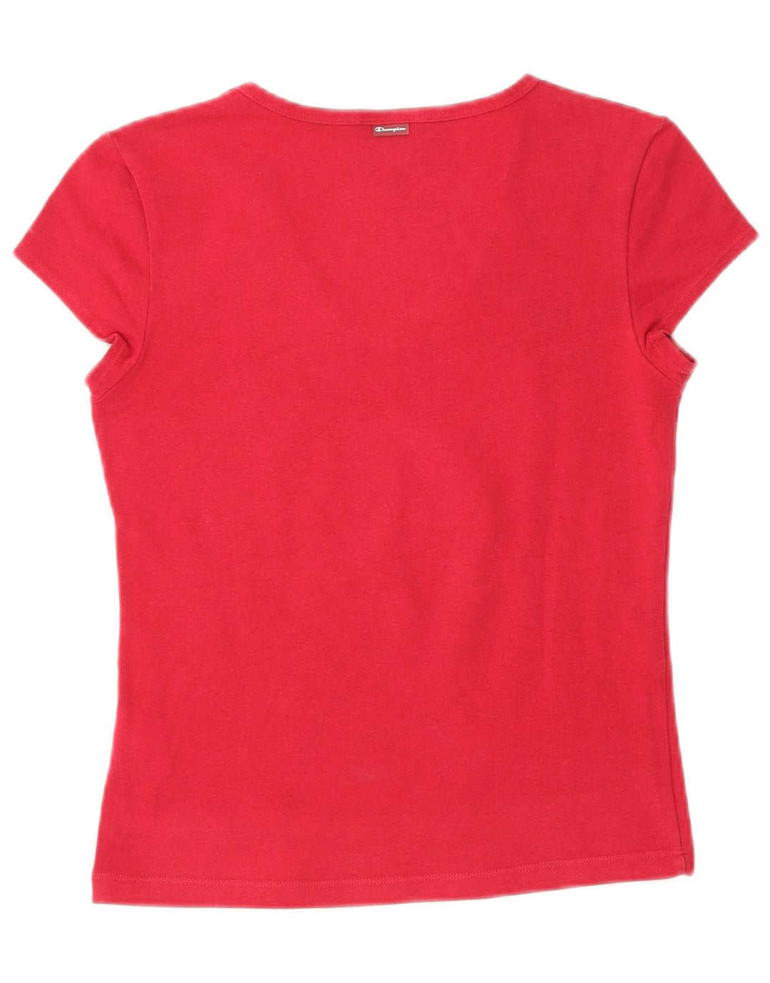 CHAMPION Womens T-Shirt Top UK 12 Medium Red Cotton
