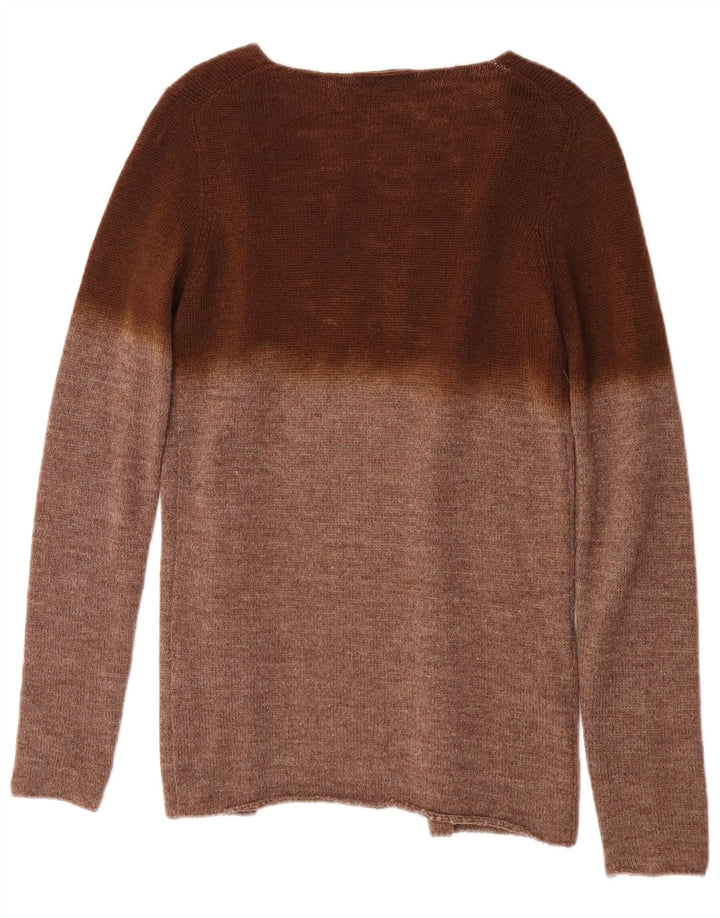 Prada Mujer Cárdigan Suéter IT 42 Lana De Alpaca Color Block Marrón Medio