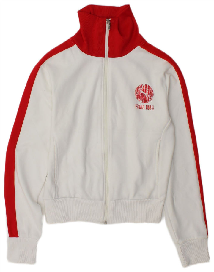 Puma Chaqueta de chándal para mujer UK 10 Small White Colourblock