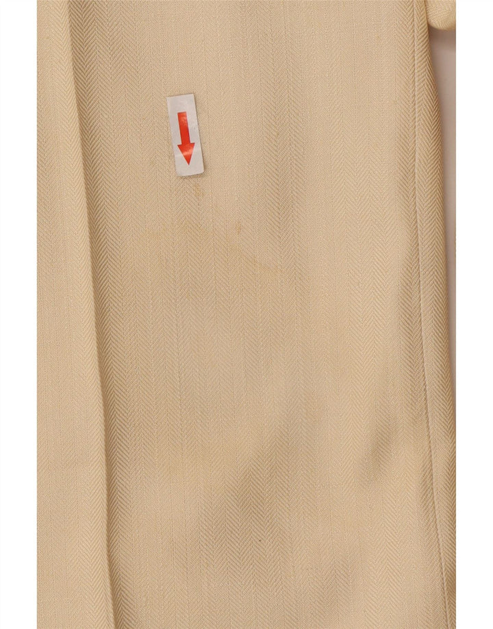 Traje vintage para hombre de 2 piezas grande W34 L30 seda beige