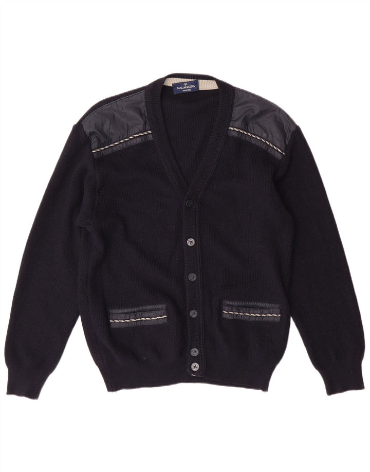 Malagrida - Cárdigan para mujer, talla 40, tamaño mediano, lana azul marino
