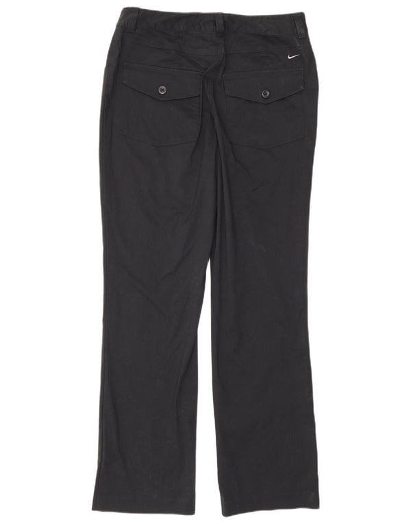 Nike Pantalones casuales rectos para mujer UK 10 Small W32 L30 Algodón negro