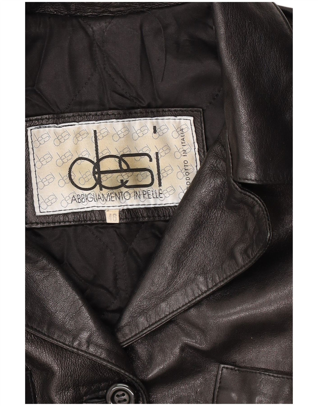 Desi Chaqueta de cuero para mujer IT 46 Cuero negro grande