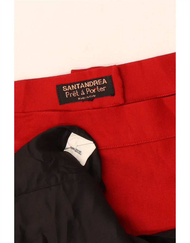 Santandrea Mujer Falda Lápiz Con Estampado Abstracto W30 Mediana Lana Roja