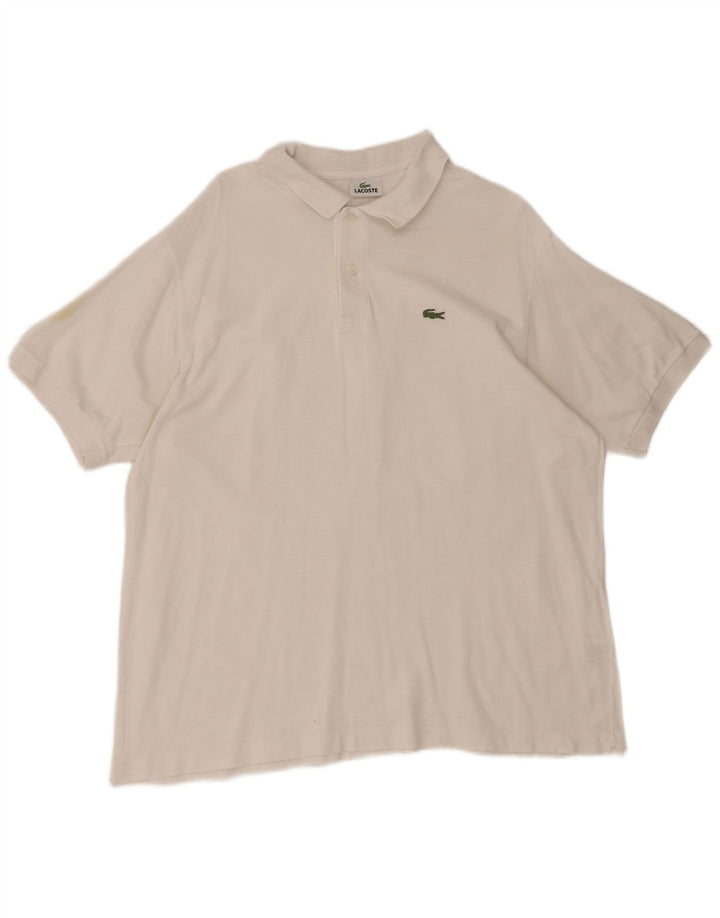Polo Lacoste para hombre talla 7 2XL algodón blanco