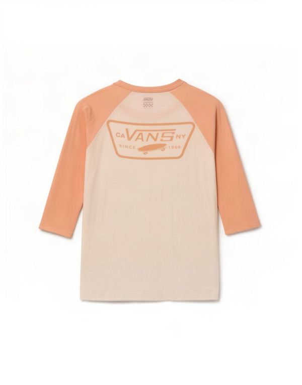Vans Top gráfico para mujer manga 3/4 UK 6 XS Blanco Colorblock