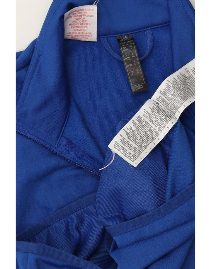Adidas Boys Graphic Chándal Top Chaqueta 13-14 Años Azul Poliéster