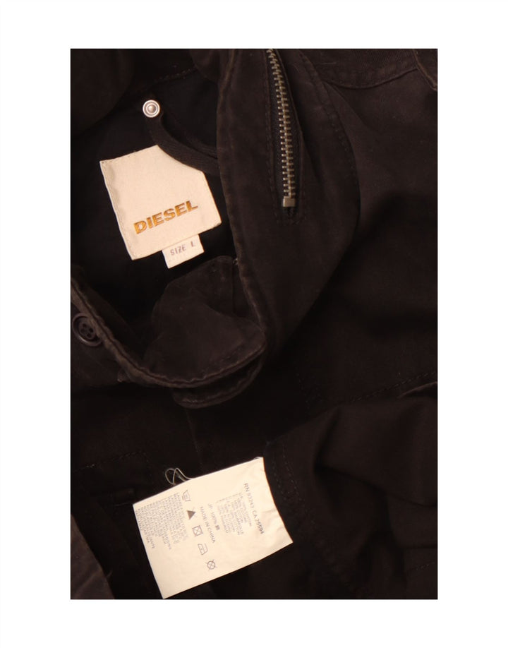 Diesel Chaqueta militar para hombre UK 40 Large Algodón negro