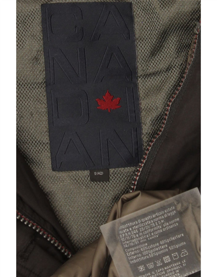 Chaqueta parka canadiense con capucha para mujer EU 42 Mediana Algodón negro