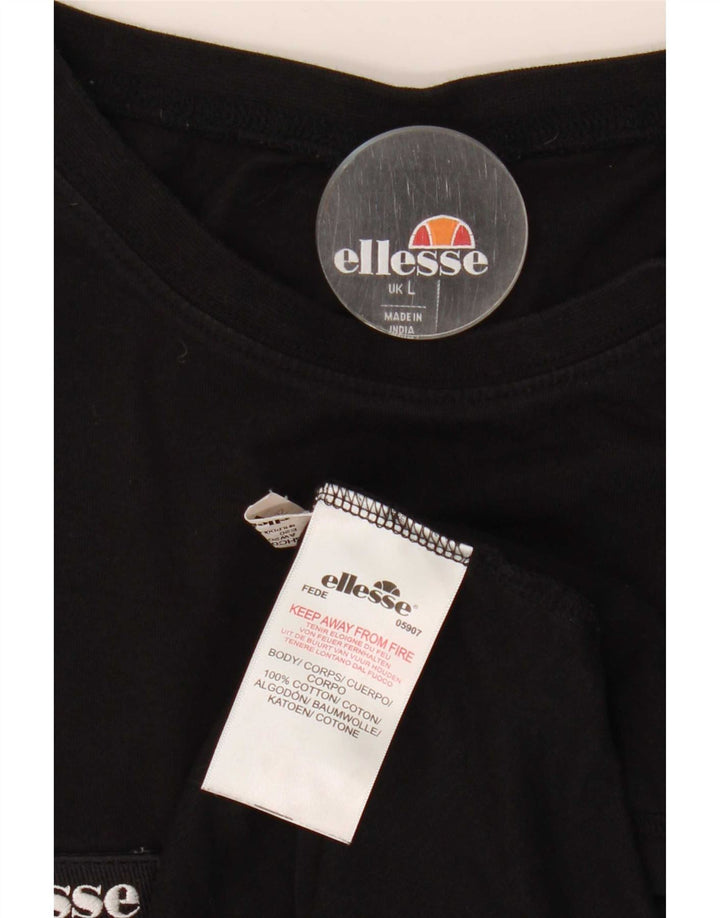 Ellesse - Camiseta gráfica para hombre, talla grande, color negro