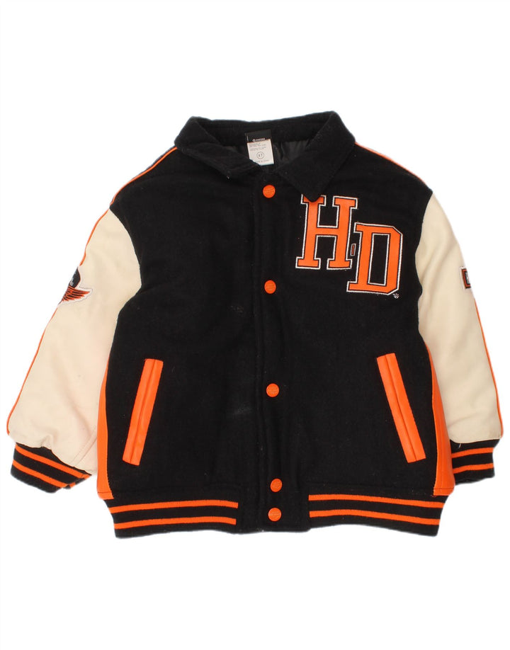 Chaqueta universitaria con gráfico para niños Harley Davidson 3-4 años Azul marino Colorblock
