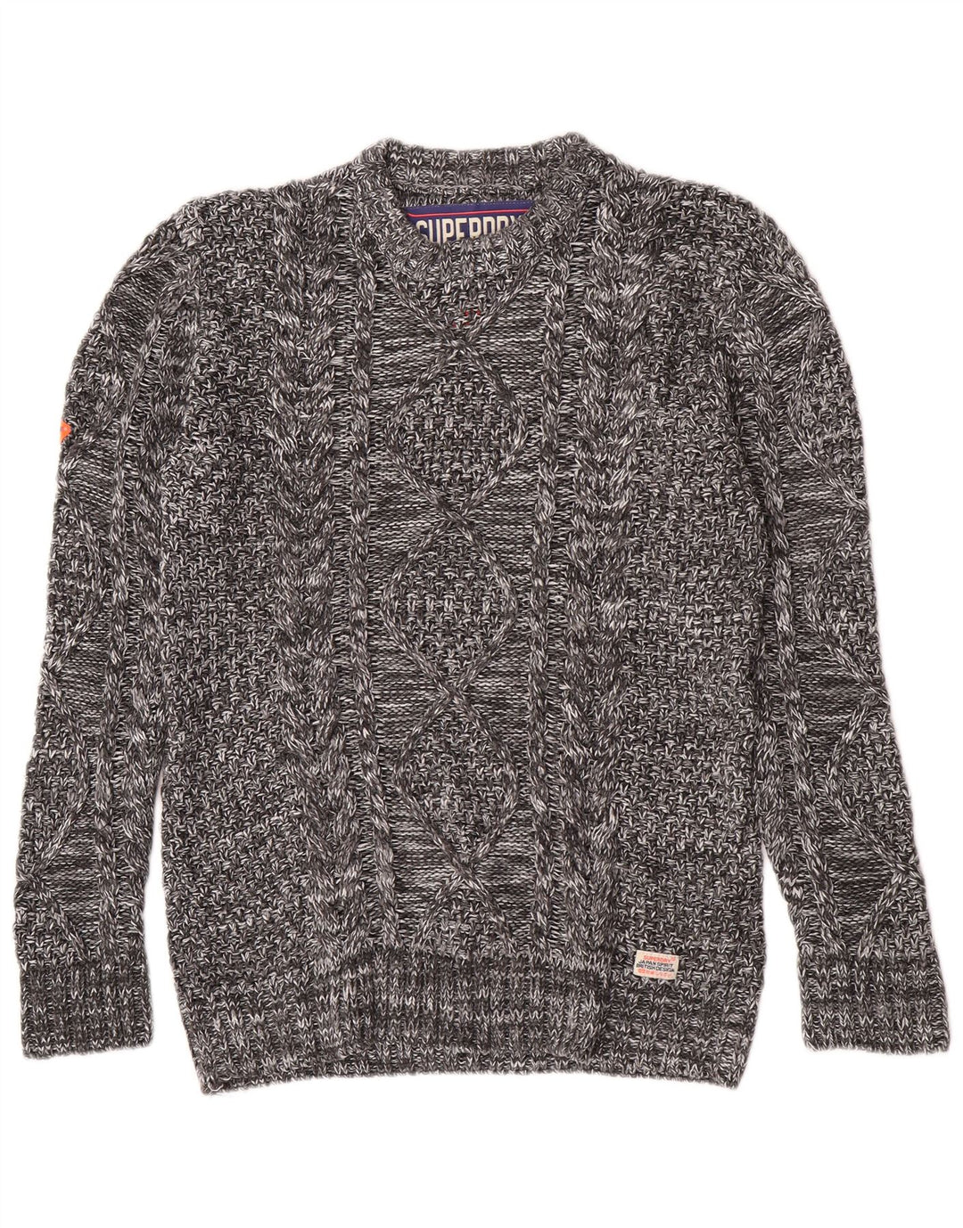 Superdry Jersey De Cuello Redondo Para Hombre Acrílico Moteado Gris Medio Invierno