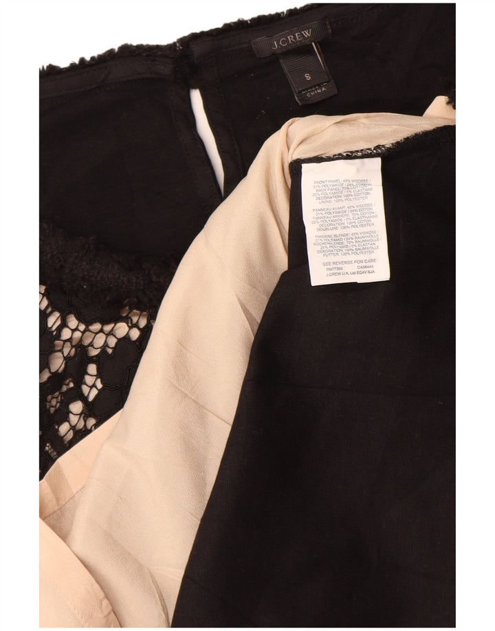 J. CREW Blusa sin mangas para mujer UK 10 Small Black Floral Viscosa