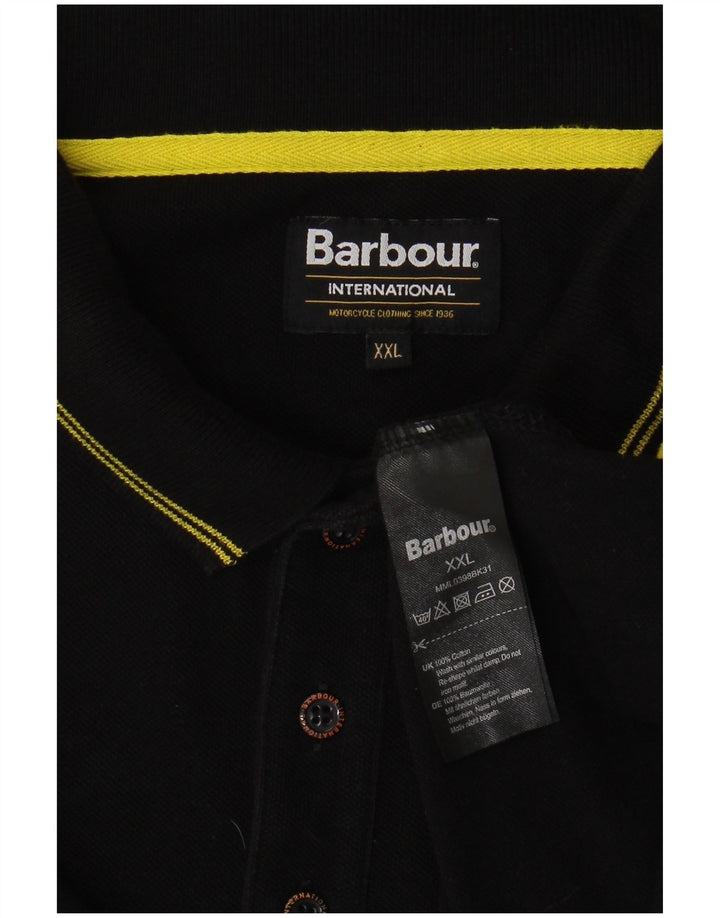 BARBOUR Polo para hombre 2XL Algodón negro