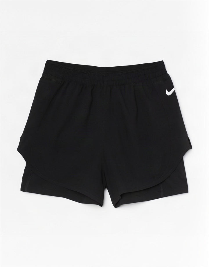 Nike - Pantalones cortos deportivos Dri Fit para mujer, talla M, poliéster negro