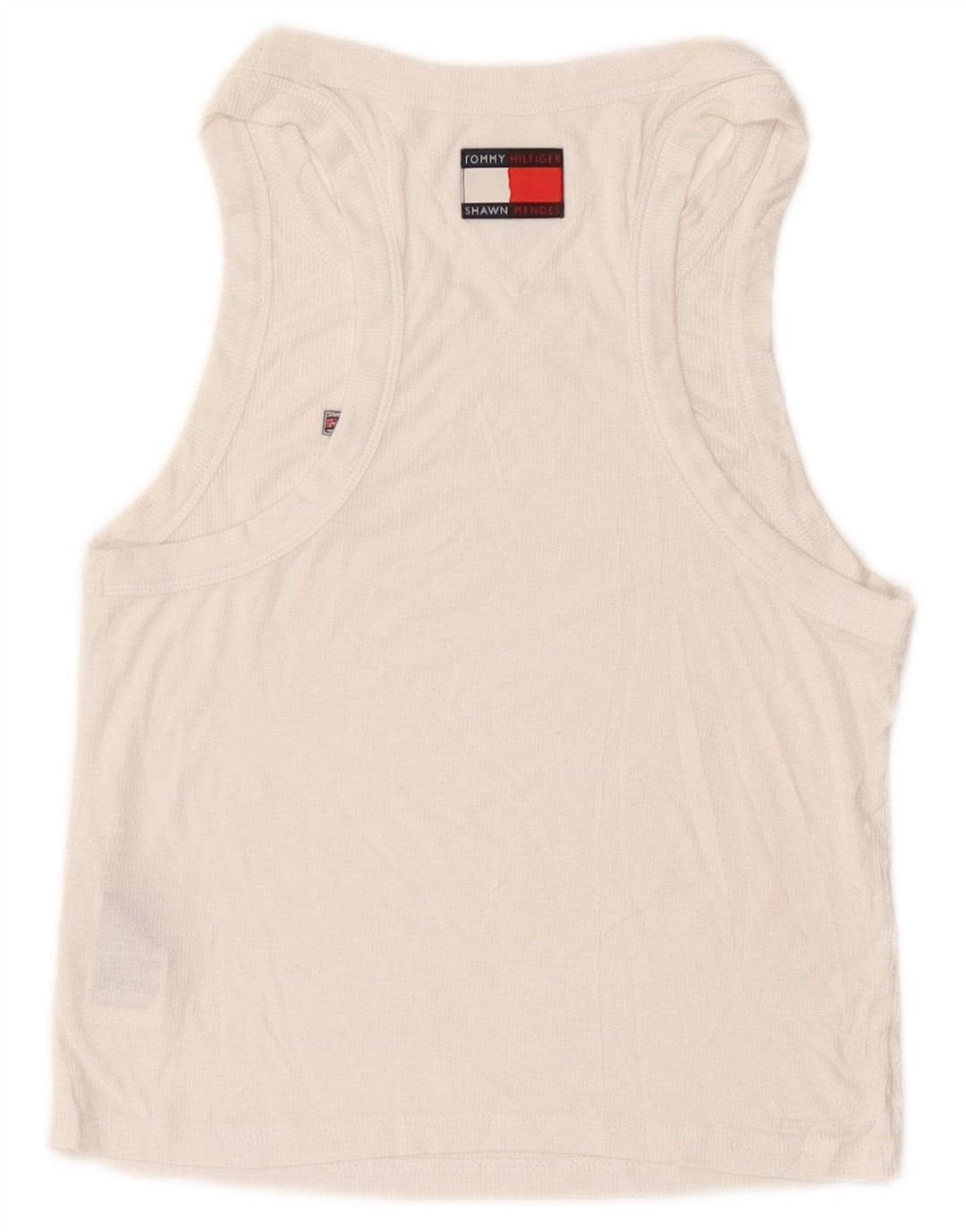 Tommy Hilfiger Top corto sin mangas para mujer UK 12 Medium White Modal
