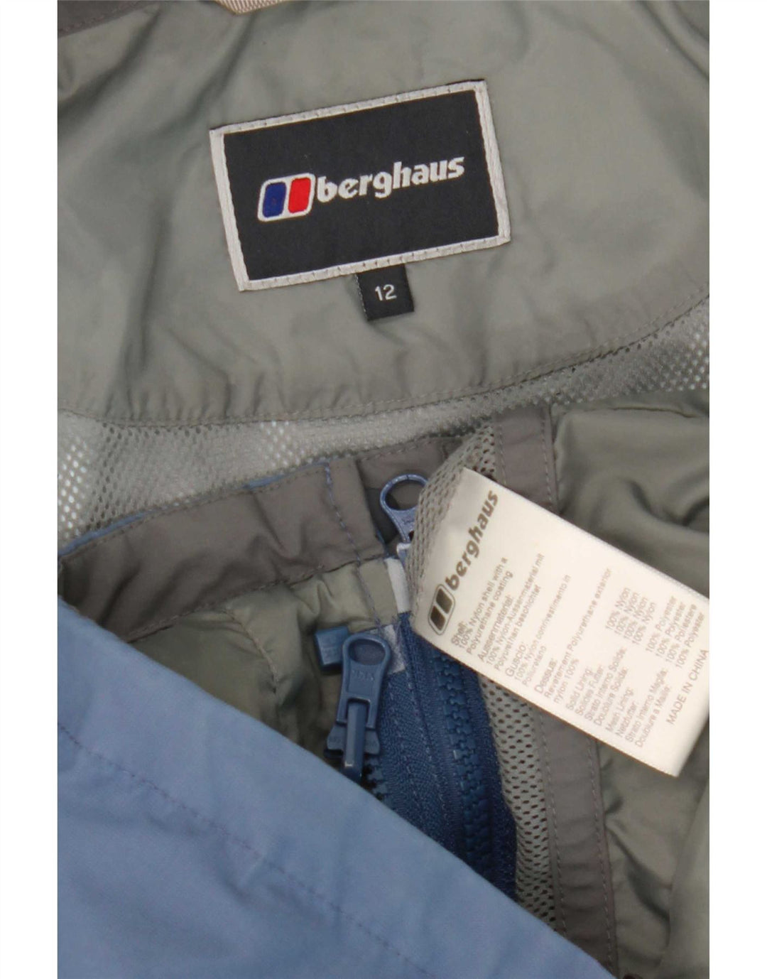 Berghaus Chaqueta impermeable con capucha para mujer UK 42 Medium Blue Nylon