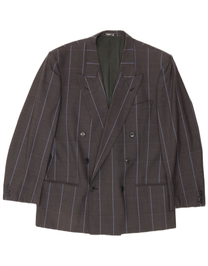Ungaro Chaqueta tipo blazer con doble botonadura para hombre IT 50 Large gris a rayas