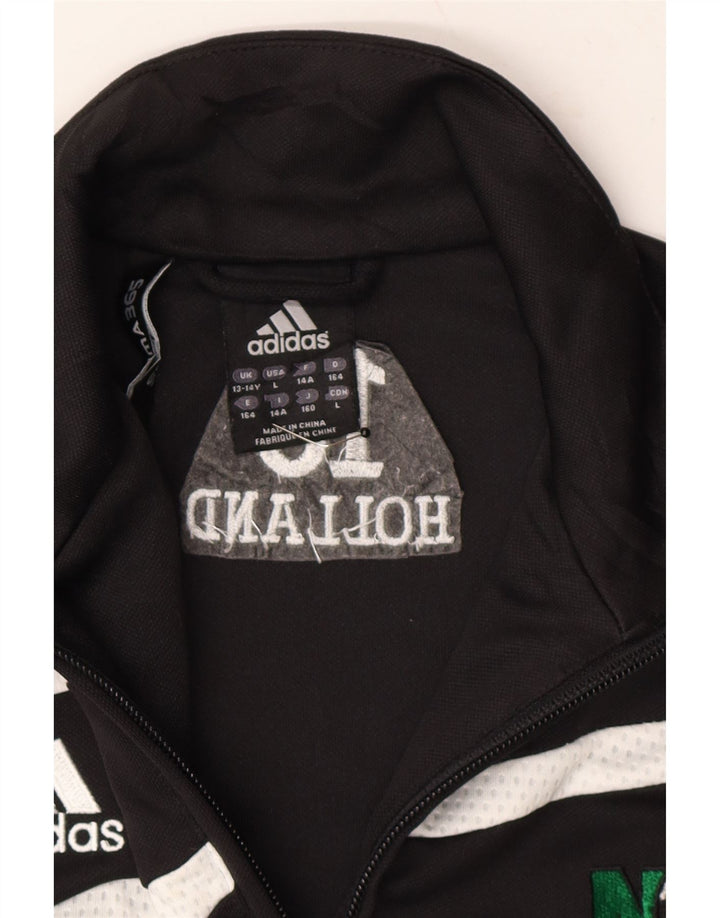 ADIDAS Boys Climacool Zip Neck Sweatshirt Jumper 13-14 Years Black Vintage Adidas and Second-Hand Adidas from Messina Hembry 