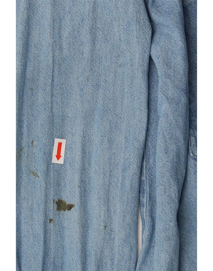 Sirio Camisa Vaquera Para Hombre Algodón Azul Grande
