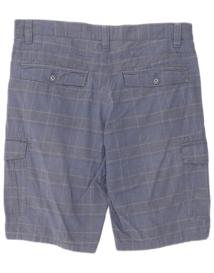 Pantalones cortos cargo para hombre Blue Side IT 52 XL W36 Algodón a cuadros azules
