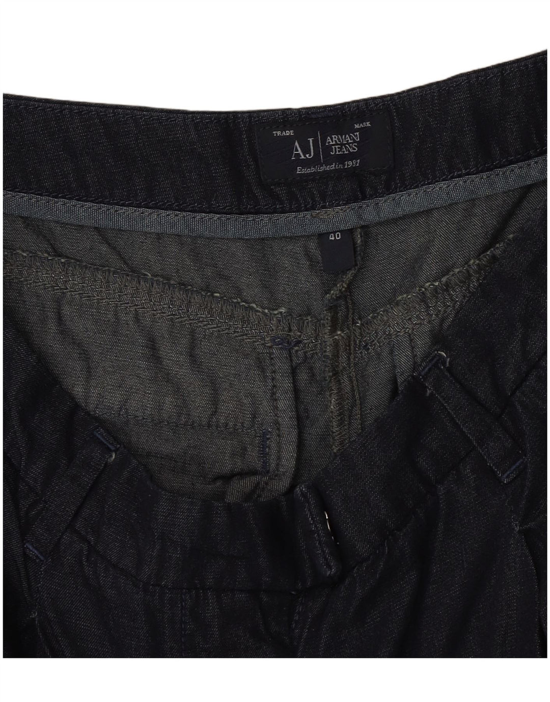 Armani Jeans rectos para mujer IT 40 Small W30 L25 Azul marino