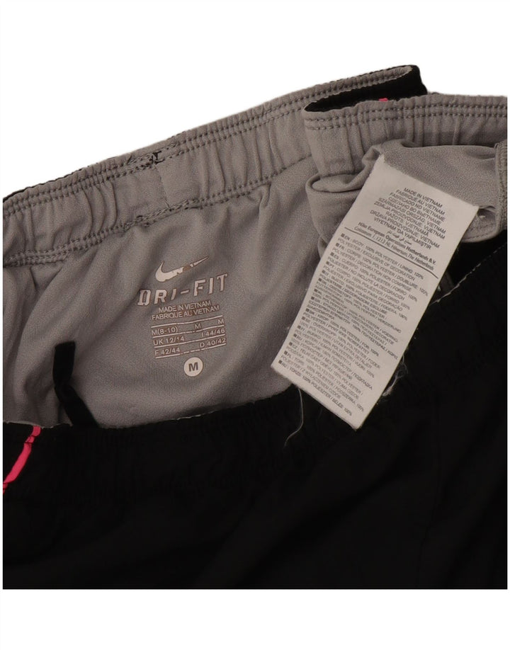 Nike Pantalones cortos deportivos Dri Fit para mujer UK 12/14 Mediano Negro Poliéster
