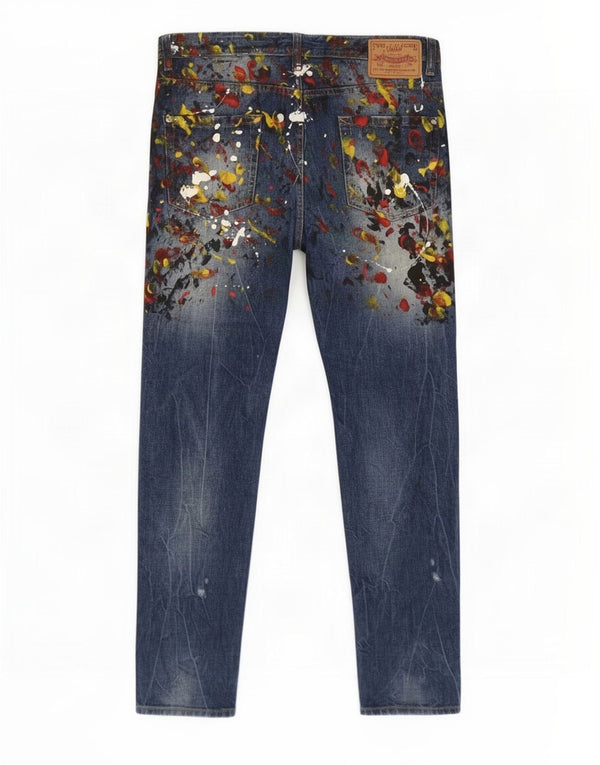 Dsquared2 Jeans ajustados para hombre IT 50 Large W40 L32 Algodón moteado azul