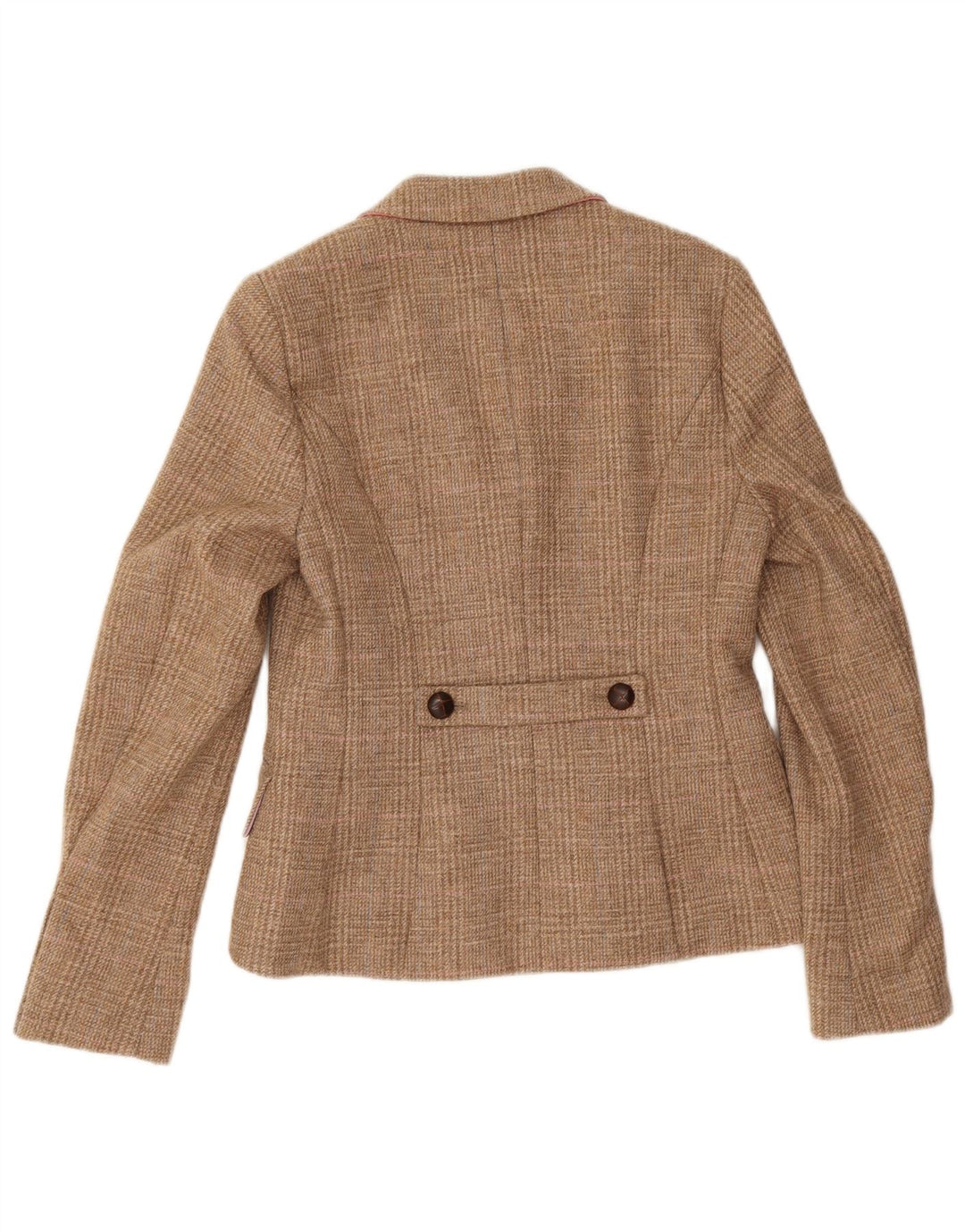 Jack Wills Chaqueta tipo blazer de 3 botones para mujer UK 10 Small Beige Check Wool