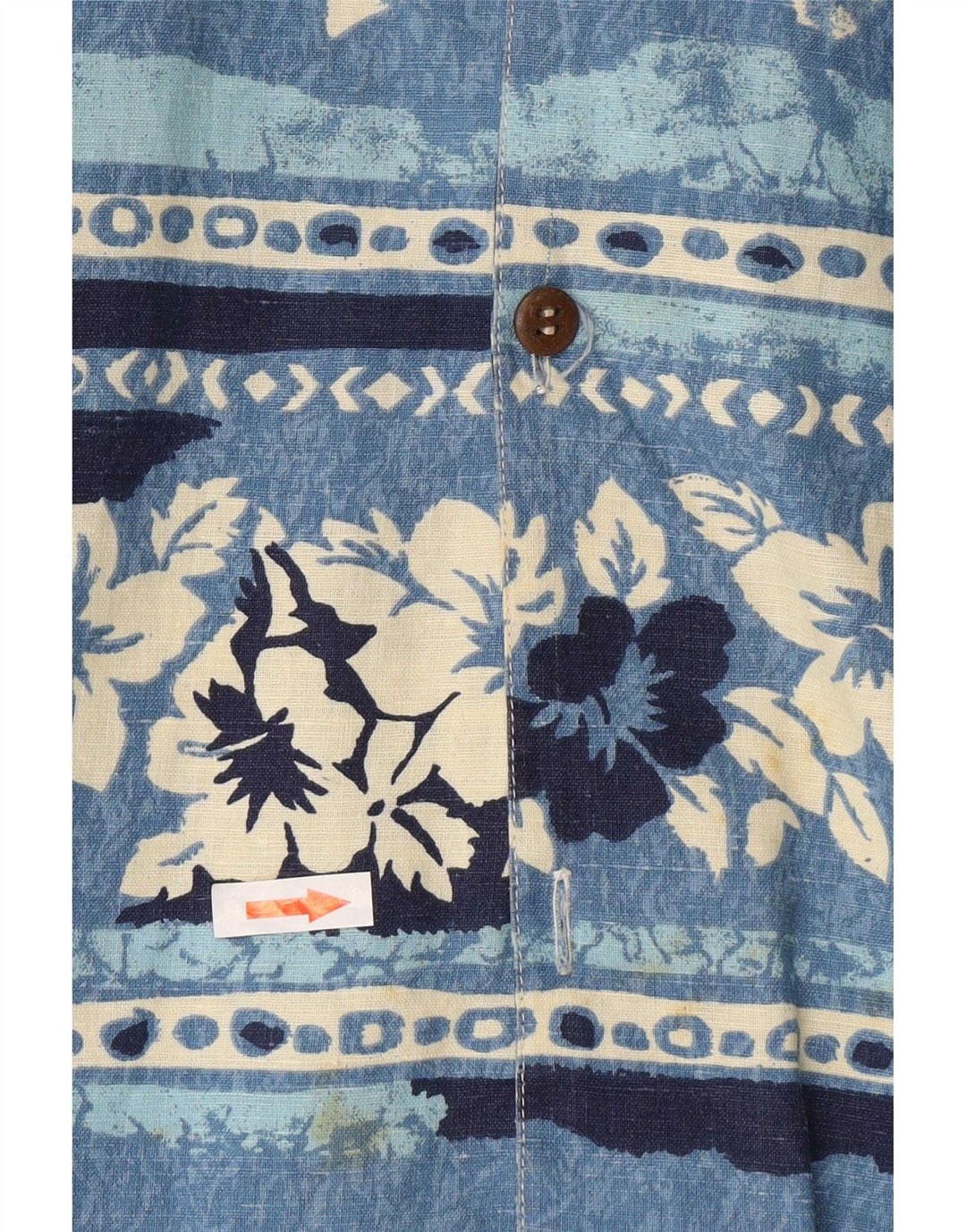 Vintage Mens Hawaiian Short Sleeve Shirt Medium Blue