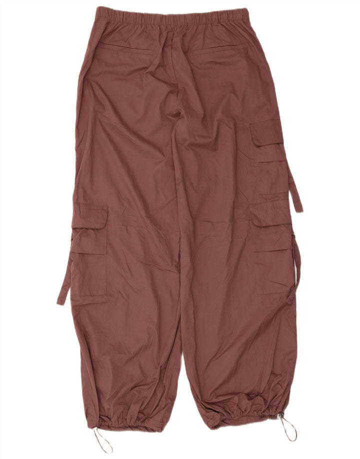 Zara Mujer Pantalón Cargo De Pierna Ancha Mediano W28 L30 Marrón Poliéster