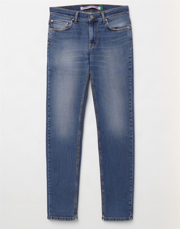 Carrera Mens 700 Vaqueros Slim Desgastados W33 L34 Algodón Azul
