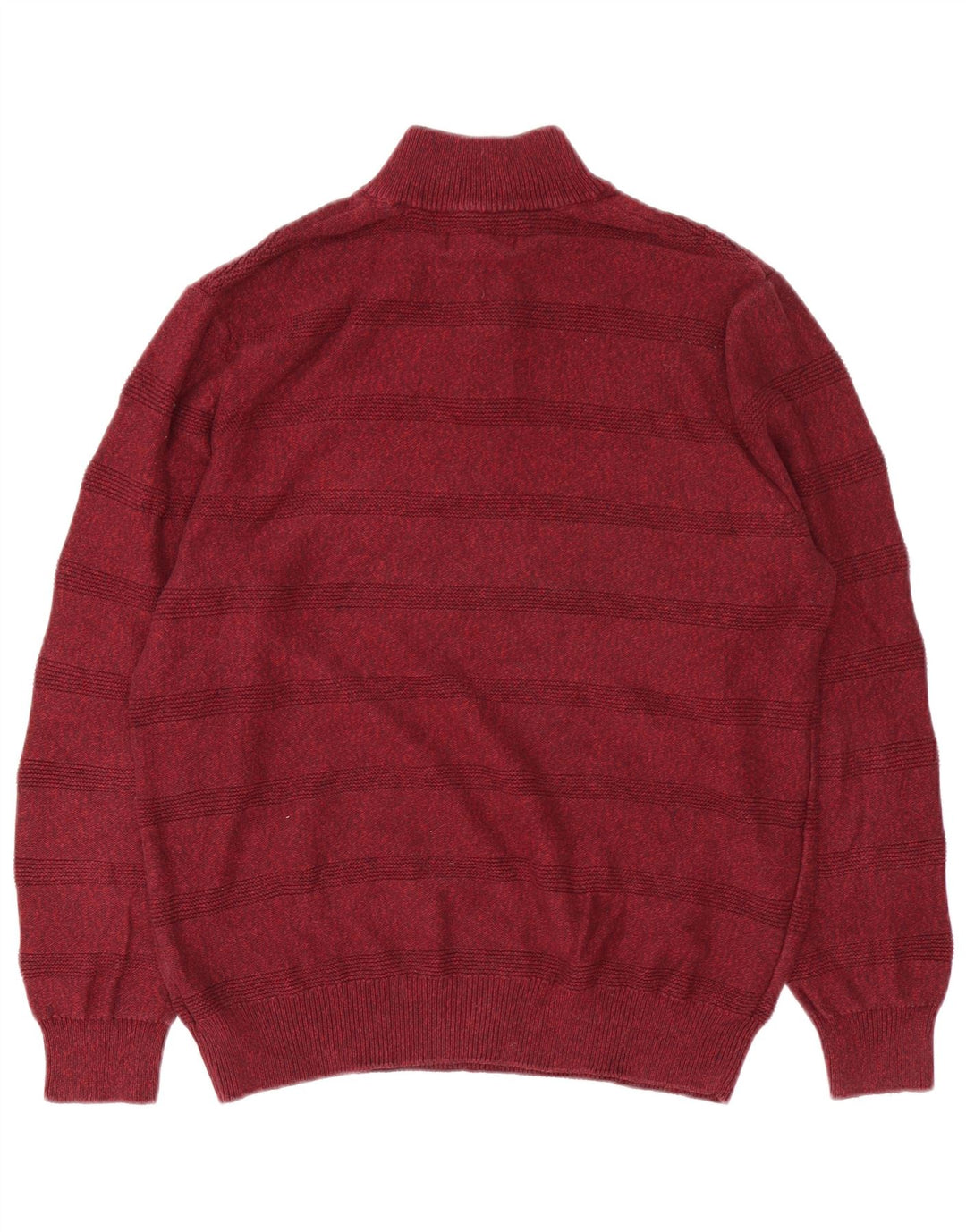 Chaps Suéter tipo jersey con cuello y botones para hombre de algodón a rayas en color burdeos medio