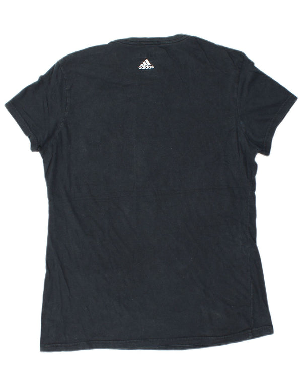Adidas - Camiseta gráfica para mujer, talla 40, talla grande, algodón azul marino