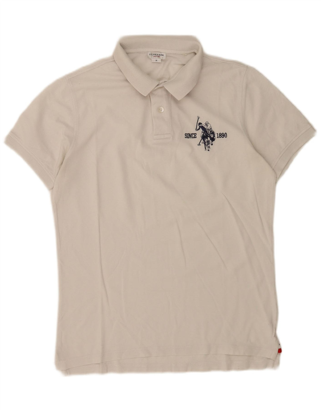 Asociación de Polo de EE. UU. Camisa Estampada Blanca Mediana Hombre