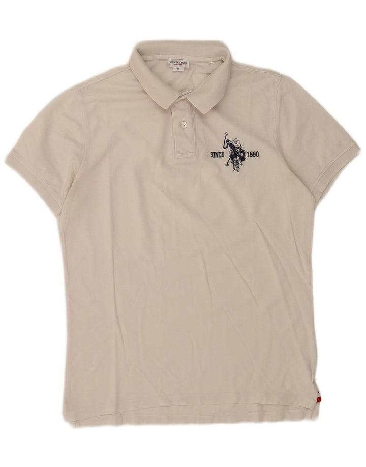 Asociación de Polo de EE. UU. Camisa Estampada Blanca Mediana Hombre