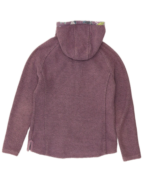 Weird Fish Sudadera con capucha y cremallera para mujer UK 10 Small Purple Cotton