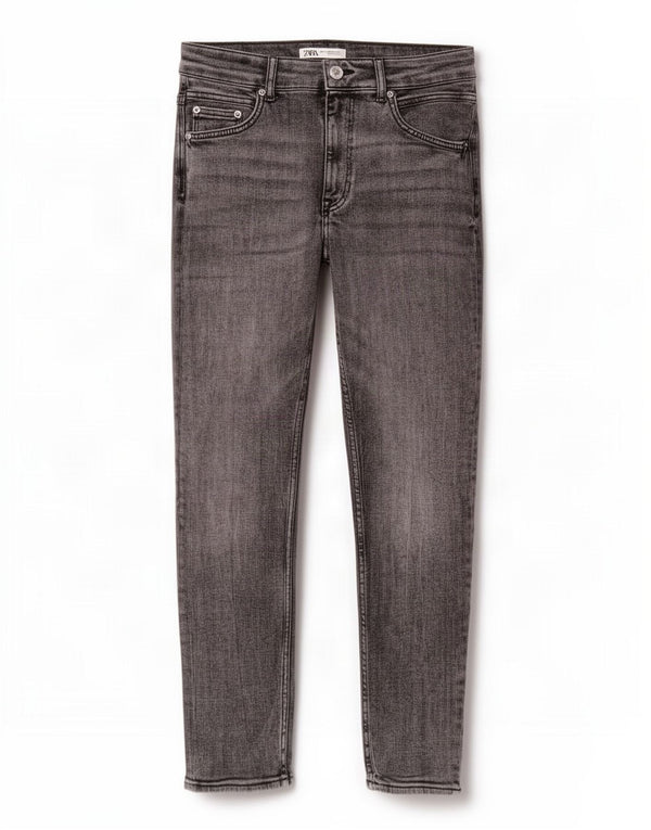 Zara Jeans ajustados y ajustados para hombre EU 42 Large W32 L28 Algodón gris