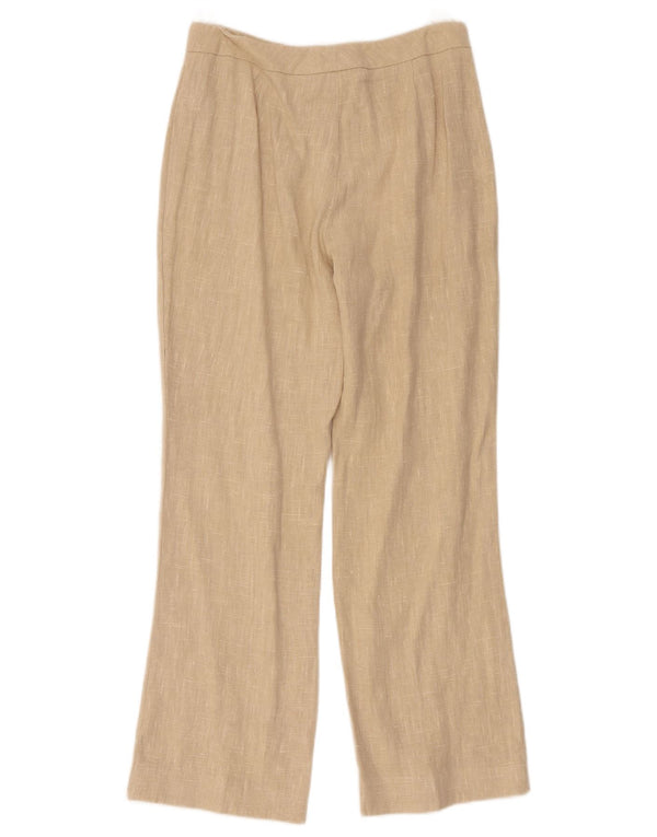 Sasha Womens High Waist Straight Casual Trousers UK 12 Medium W30 L27 Beige