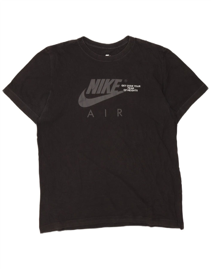 Nike Camiseta Air Graphic para hombre, talla grande, algodón negro