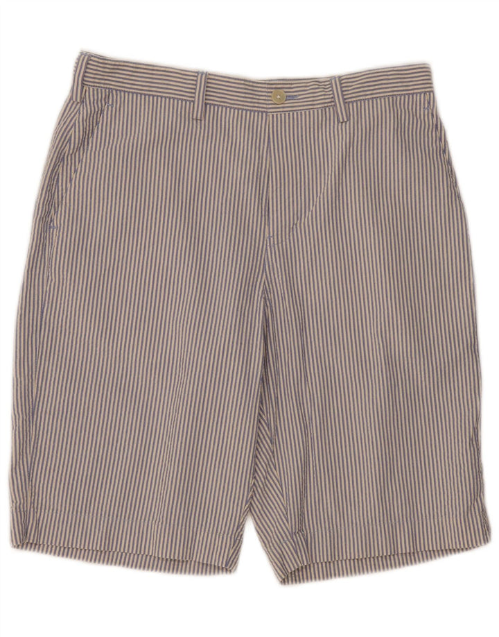 Marks & Spencer Pantalones cortos chinos para hombre W32 Algodón a rayas azul medio