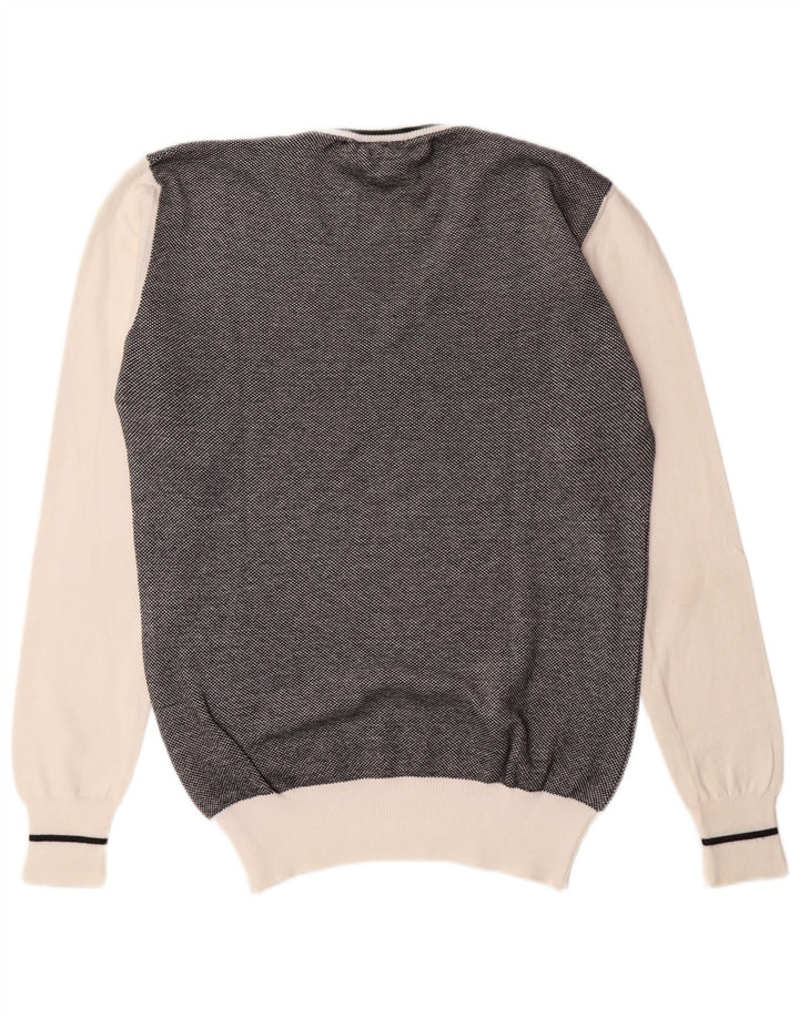 Fred Perry Jersey Con Cuello En V Para Hombre Large Negro Colorblock