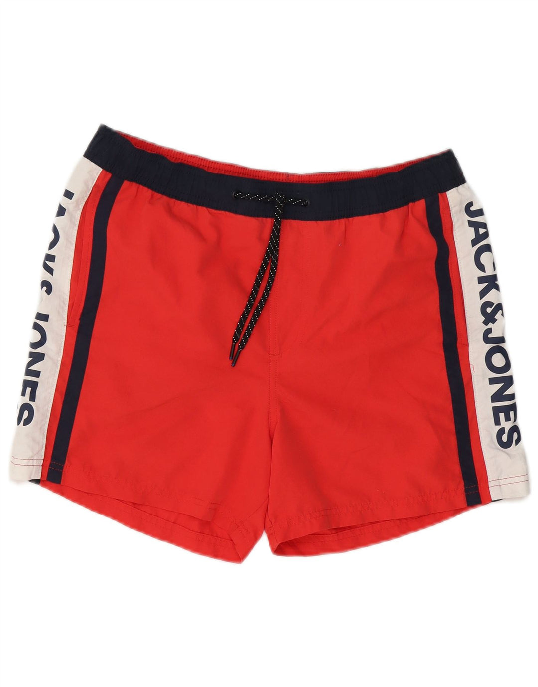 Jack & Jones Hombre Shorts De Bañador Gráfico Poliéster Color Block Medio Rojo