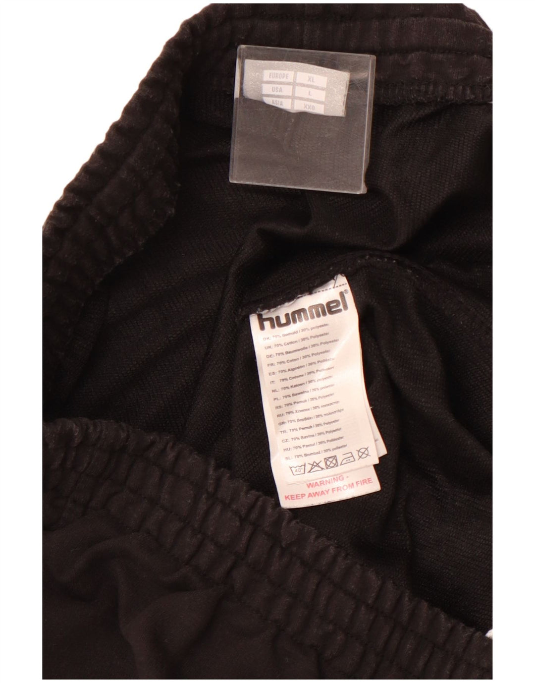 HUMMEL Pantalones de chándal con estampado gráfico para hombre Joggers Large Black Cotton