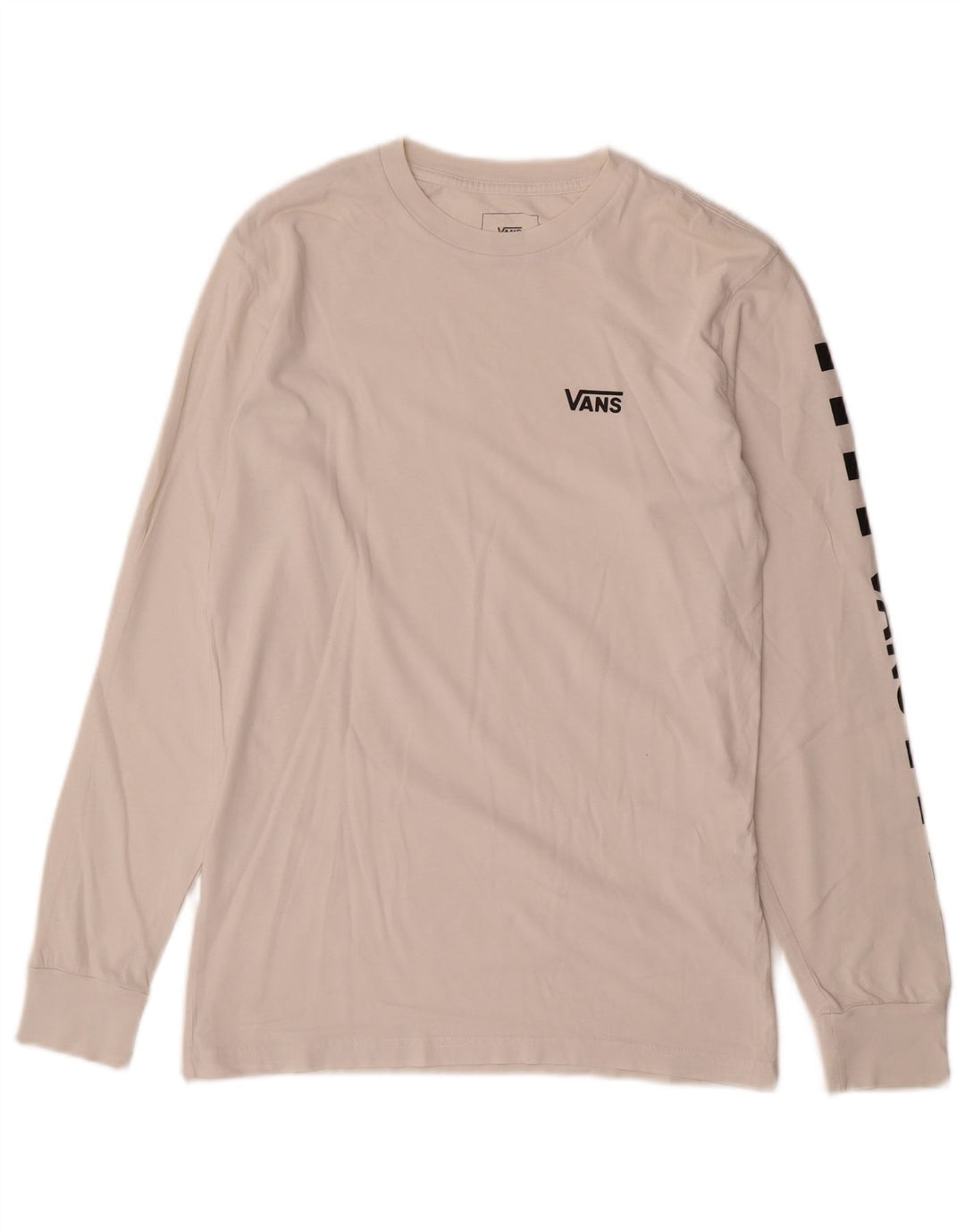 Vans Hombre Classic Fit Graphic Top Manga Larga Pequeño Algodón Blanco