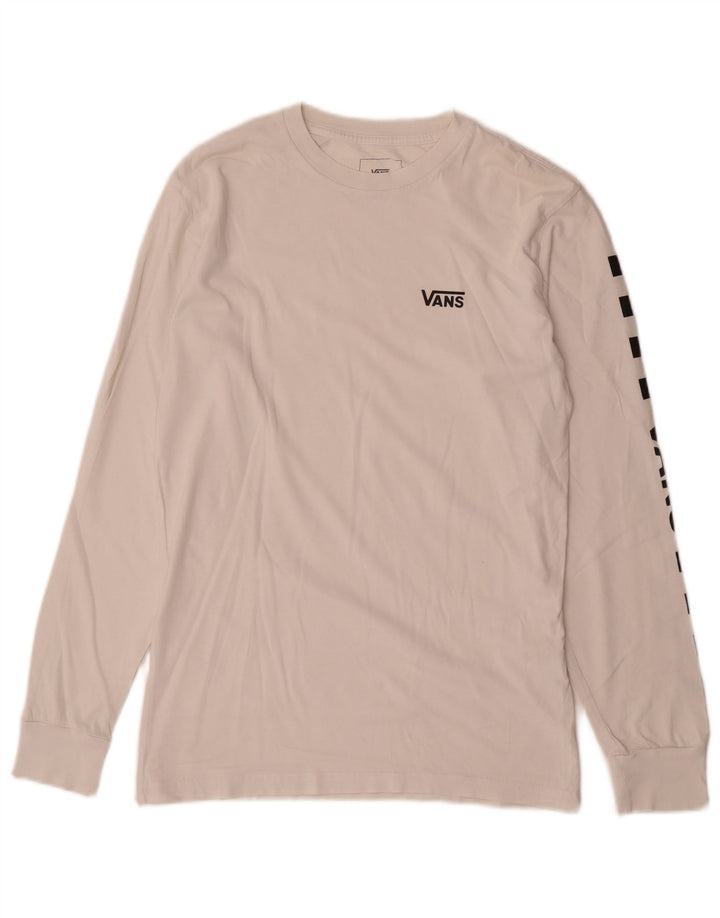 Vans Hombre Classic Fit Graphic Top Manga Larga Pequeño Algodón Blanco